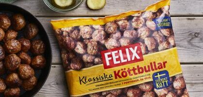 Köttbullar i stekpanna med förpackning