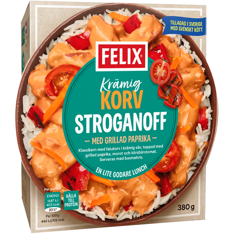 Krämig korv stroganoff