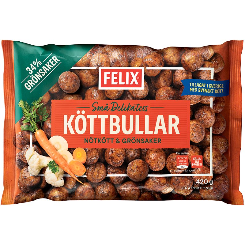 Köttbullar nötkött & grönsaker
