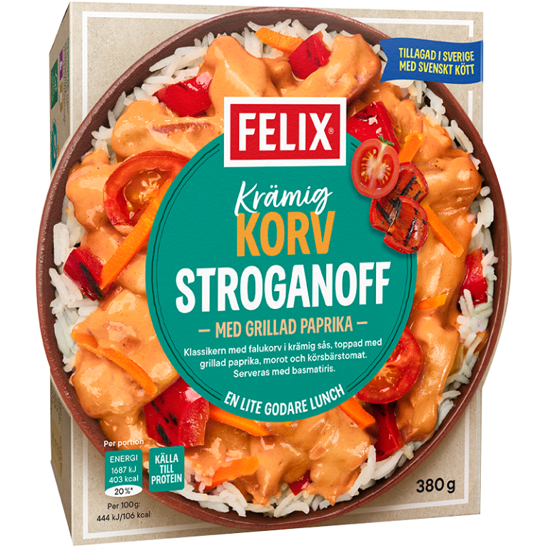 Krämig korv stroganoff