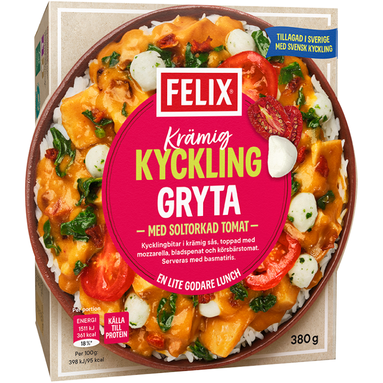 Krämig kycklinggryta med soltorkad tomat