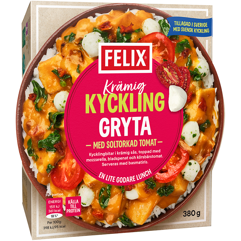 Krämig kycklinggryta med soltorkad tomat