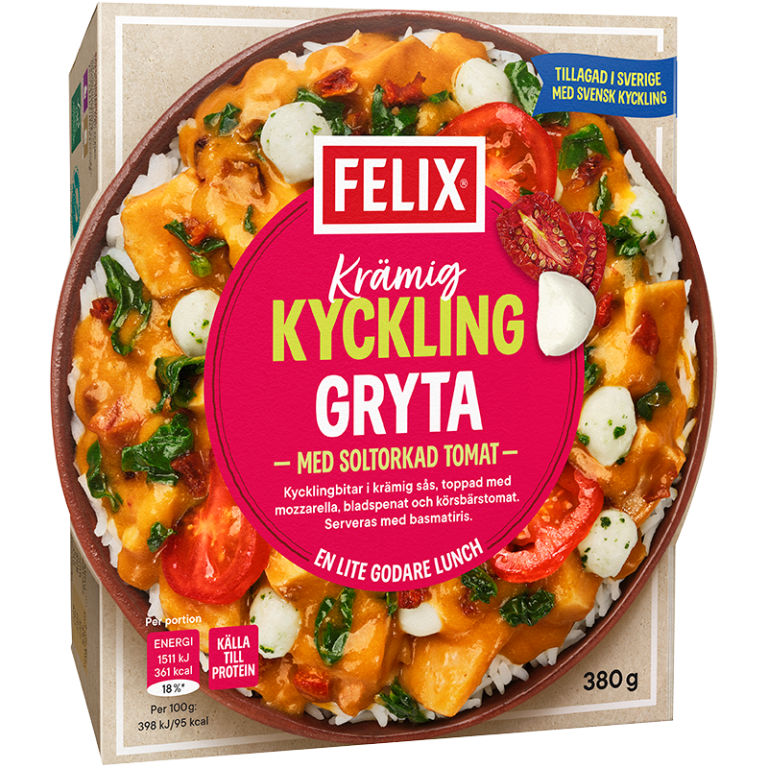 Krämig kycklinggryta med soltorkad tomat