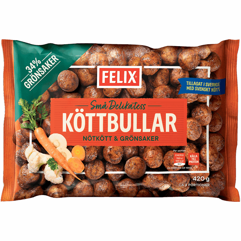 Köttbullar nötkött & grönsaker
