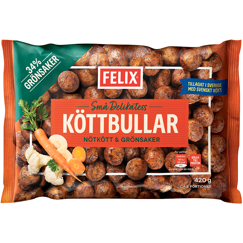 Köttbullar nötkött & grönsaker