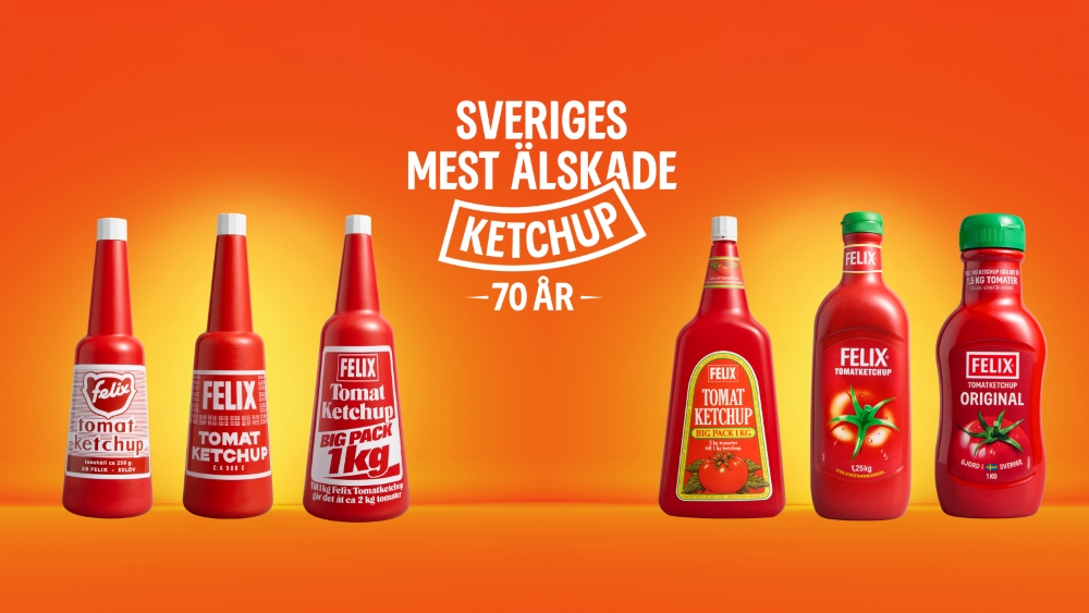 Felix ketchupflaskor genom åren