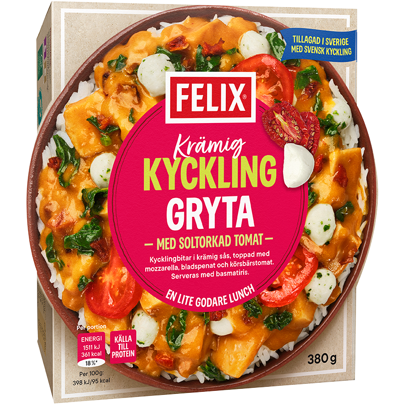 Krämig kycklinggryta med soltorkad tomat