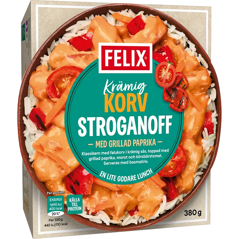 Krämig korv stroganoff