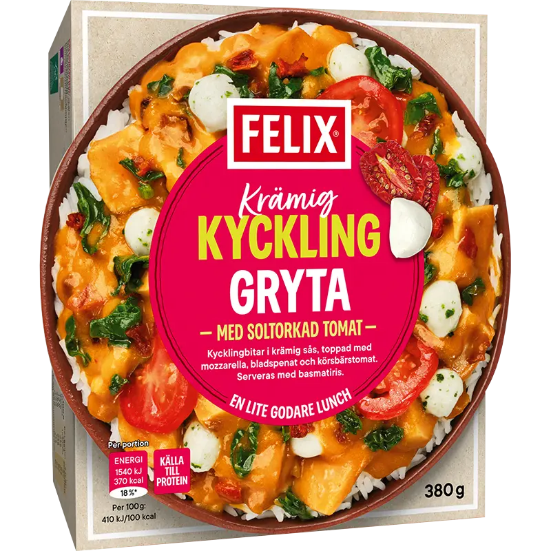 Krämig kycklinggryta med soltorkad tomat